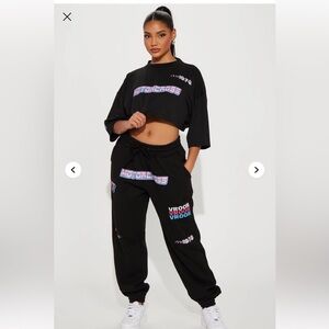 Black 2 piece Jogger set.